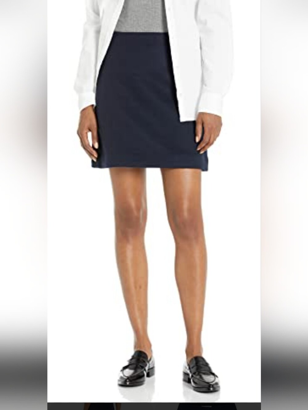 Theory black cotton-blend pencil skirt